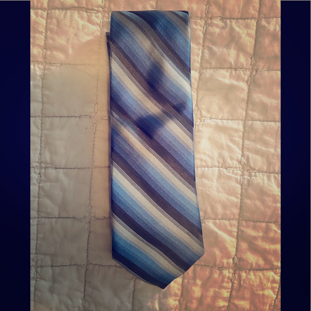 Express design studio tie, black, blue and silver